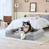 Orthopädisches Hundebett – Wasserdichtes Memory Foam Hundebett mit waschbarem Bezug, Gel-Memory-Schaum & rutschfester Unterseite für kleine & große Hunde