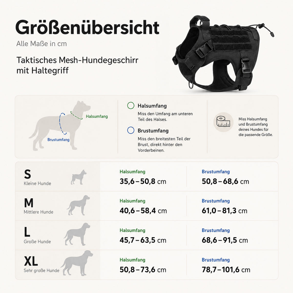 Taktisches Mesh-Hundegeschirr mit Haltegriff
