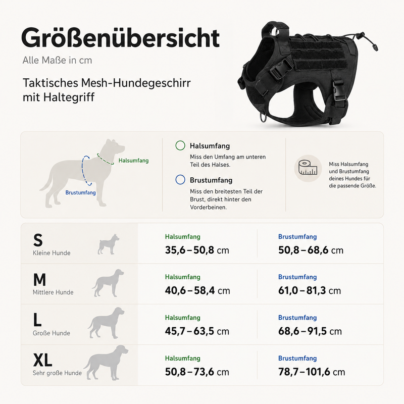 Taktisches Mesh-Hundegeschirr mit Haltegriff