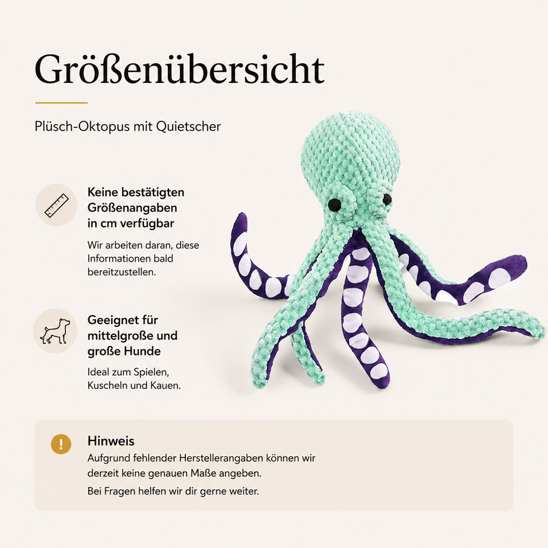 Plüsch-Oktopus Hundespielzeug mit Quietscher