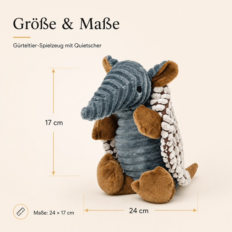 Gürteltier-Hundespielzeug mit Quietscher