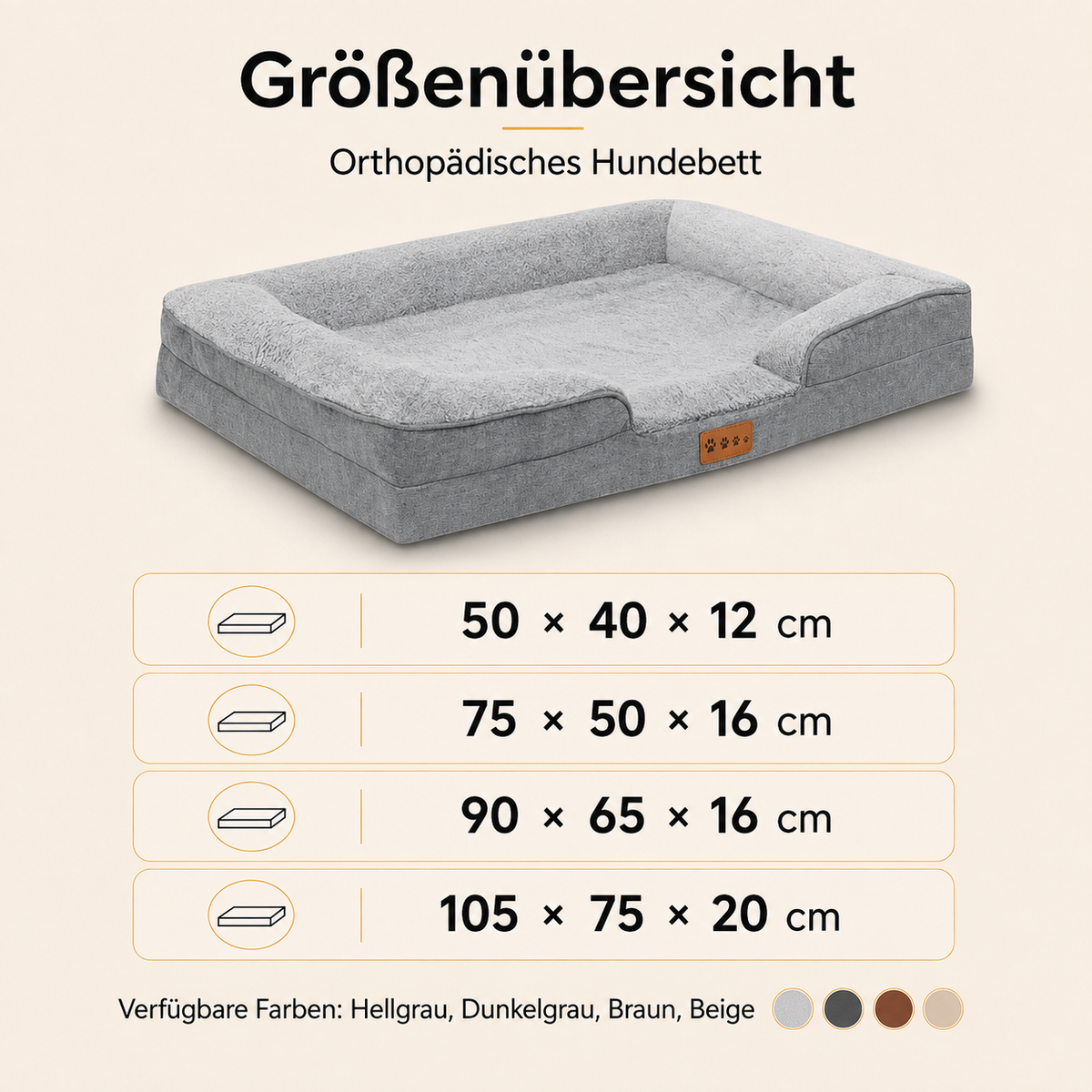 Orthopädisches Hundebett mit Memory Foam