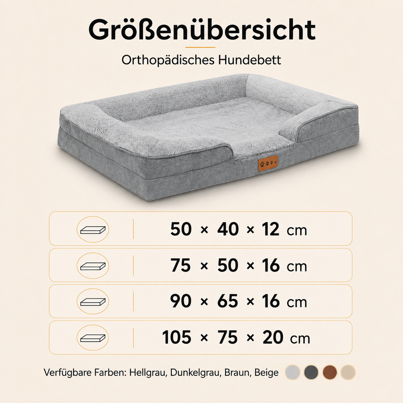 Orthopädisches Hundebett mit Memory Foam