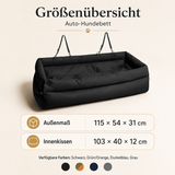 Auto-Hundebett mit Befestigungsgurten