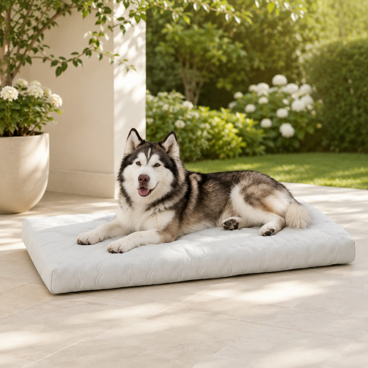 Kühlendes Hundebett mit Schaumkern