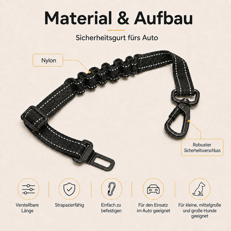 Hunde-Sicherheitsgurt fürs Auto