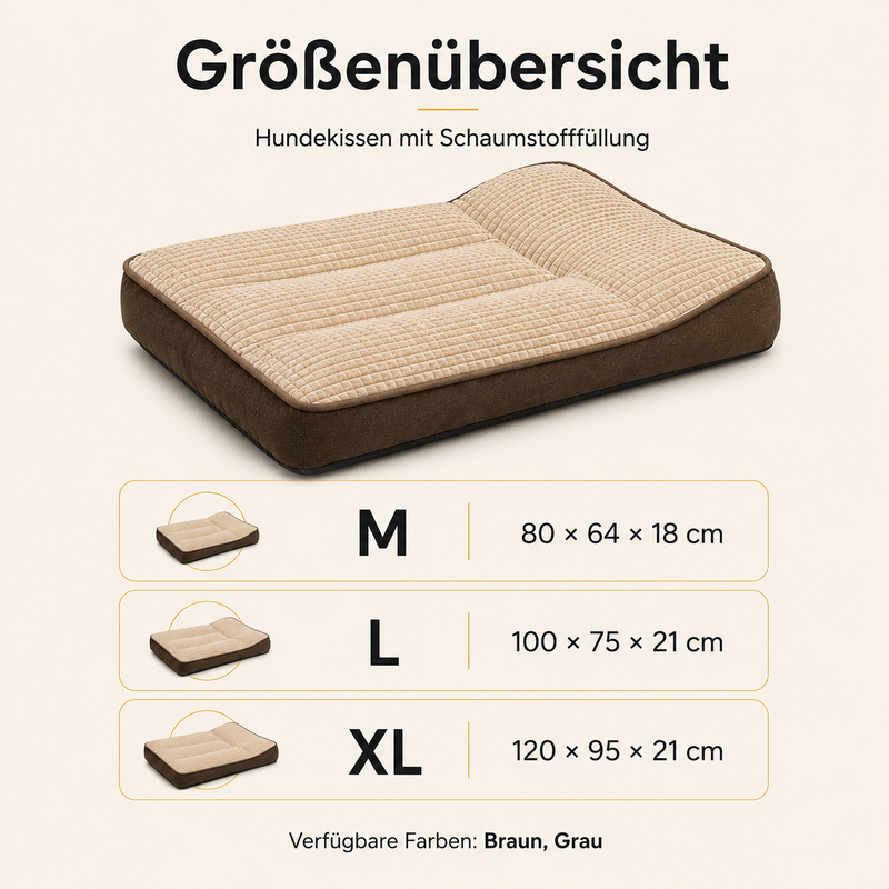Waschbares Hundekissen mit Schaumstofffüllung