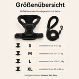 Reflektierendes Hundegeschirr mit Leine