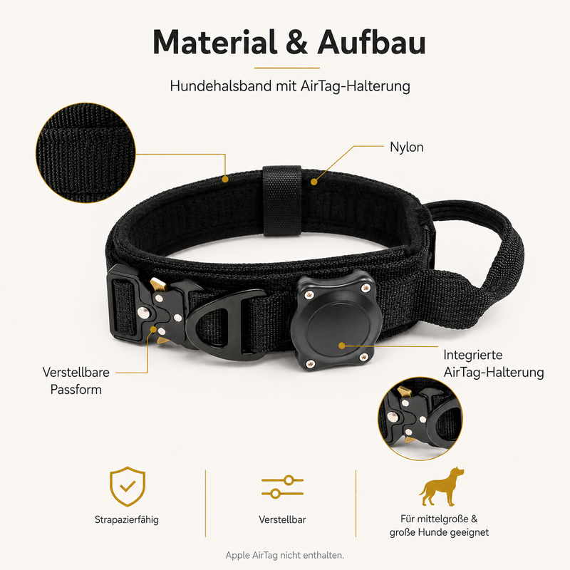 Hundehalsband mit AirTag-Halterung