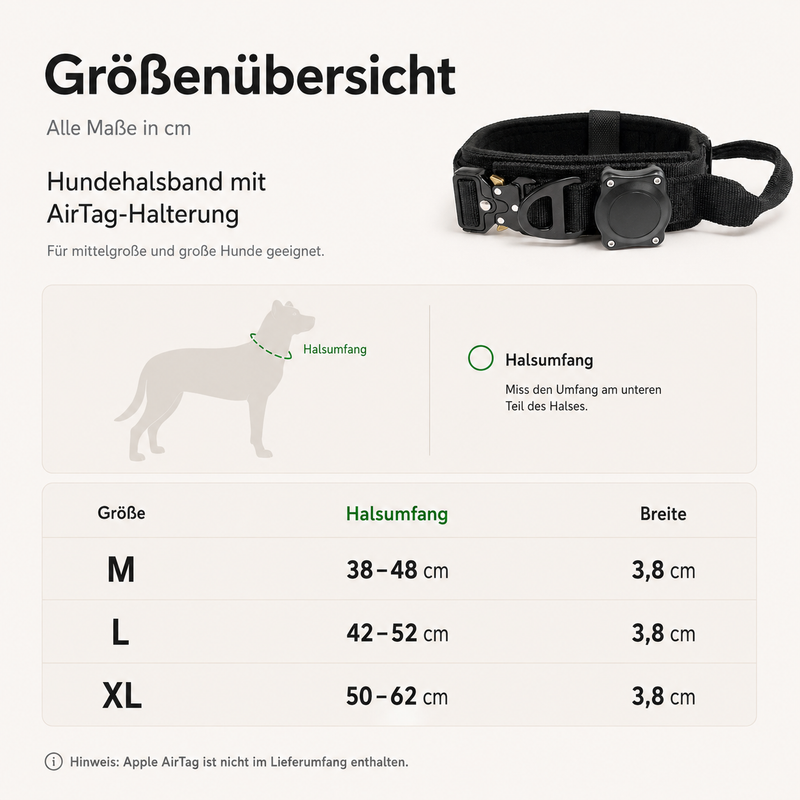 Hundehalsband mit AirTag-Halterung