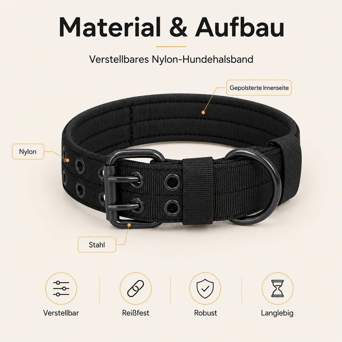 Verstellbares Nylon-Hundehalsband