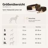 Samt-Halsband & Leinen-Set