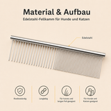 Edelstahl-Fellkamm für Hunde & Katzen
