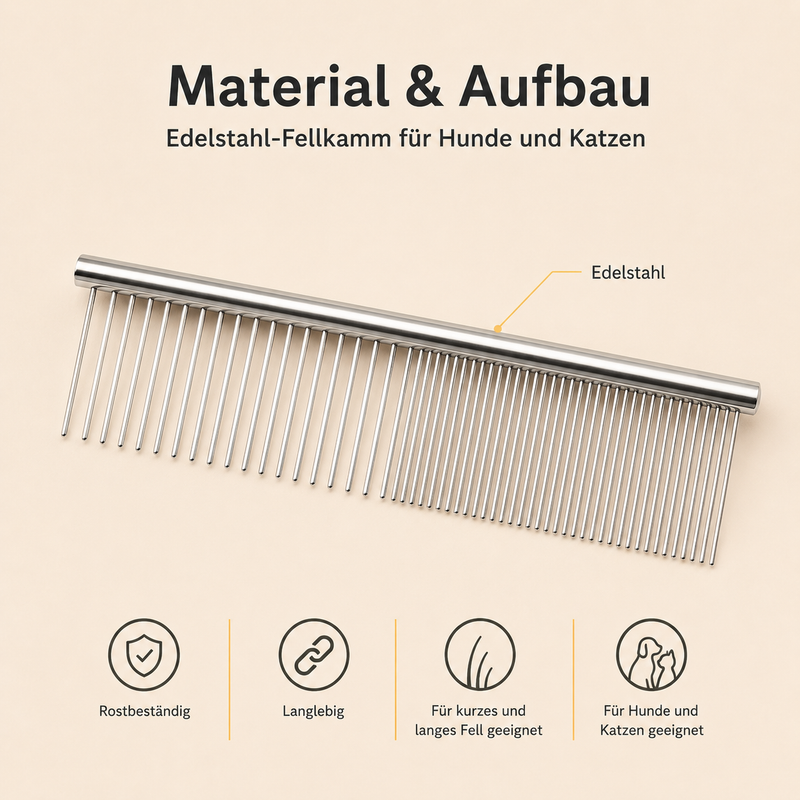 Edelstahl-Fellkamm für Hunde & Katzen