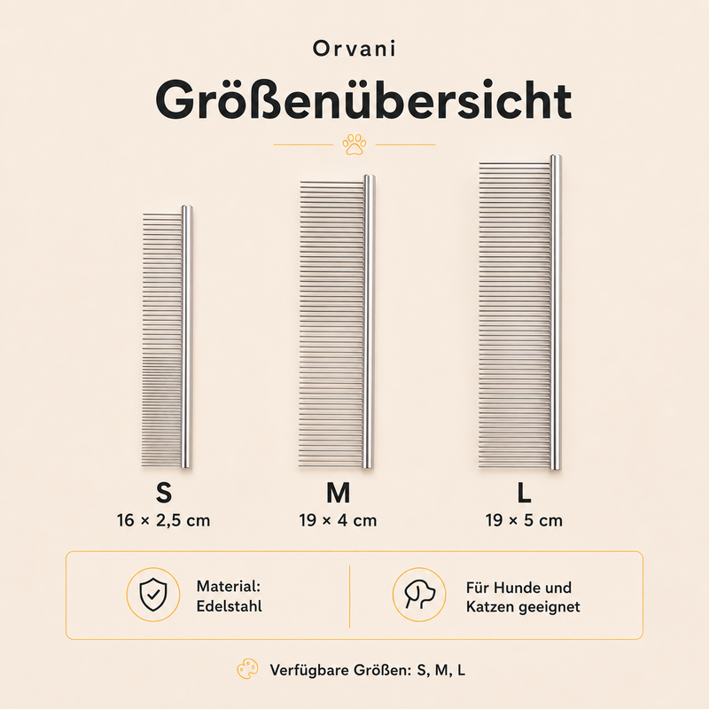 Edelstahl-Fellkamm für Hunde & Katzen
