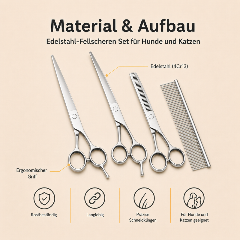 Fellscheren Set aus Edelstahl