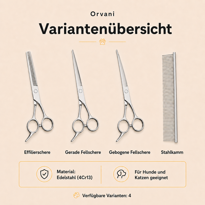 Fellscheren Set aus Edelstahl