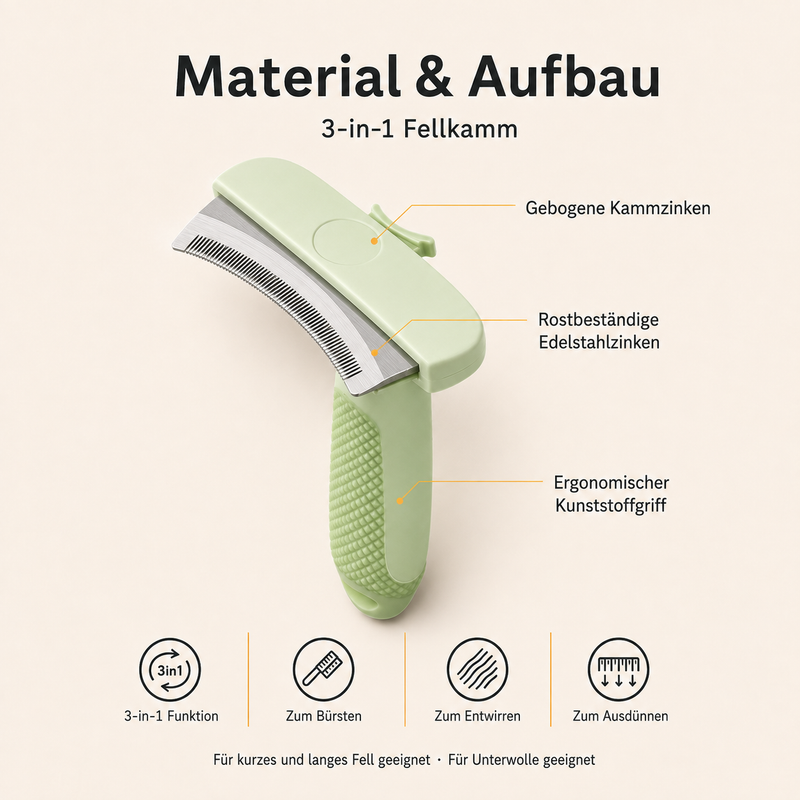 3-in-1 Fellkamm