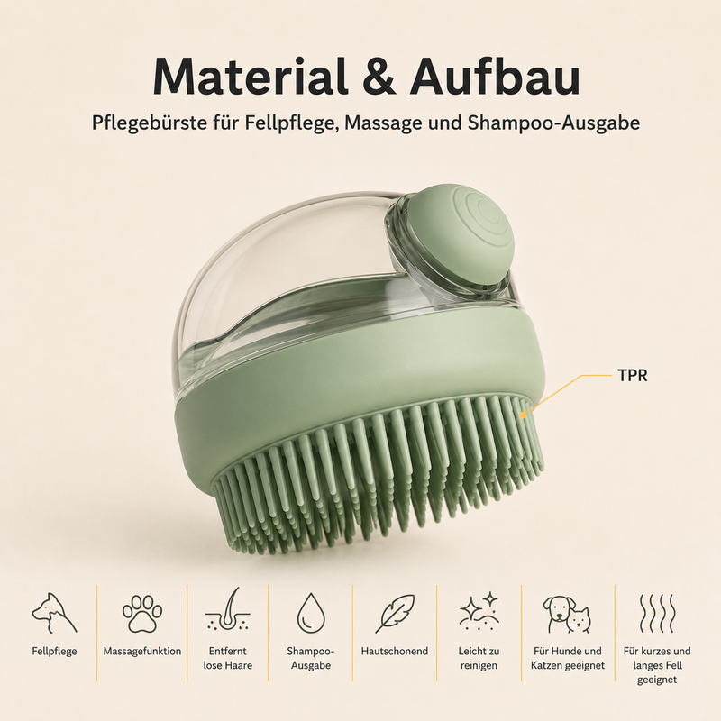 Pflegebürste mit Shampoo-Spender