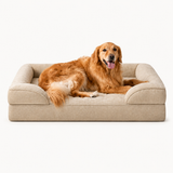 Orthopädisches Hundebett – Wasserdichtes Memory Foam Hundebett mit waschbarem Bezug, Gel-Memory-Schaum & rutschfester Unterseite für kleine & große Hunde