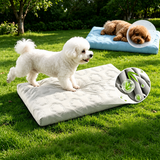 Kühlendes Hundebett & Katzenbett mit Gel-Kühlung – Waschbares Hundebett mit anpassungsfähigem Schaumkern, wasserabweisendem Bezug für kleine & große Hunde