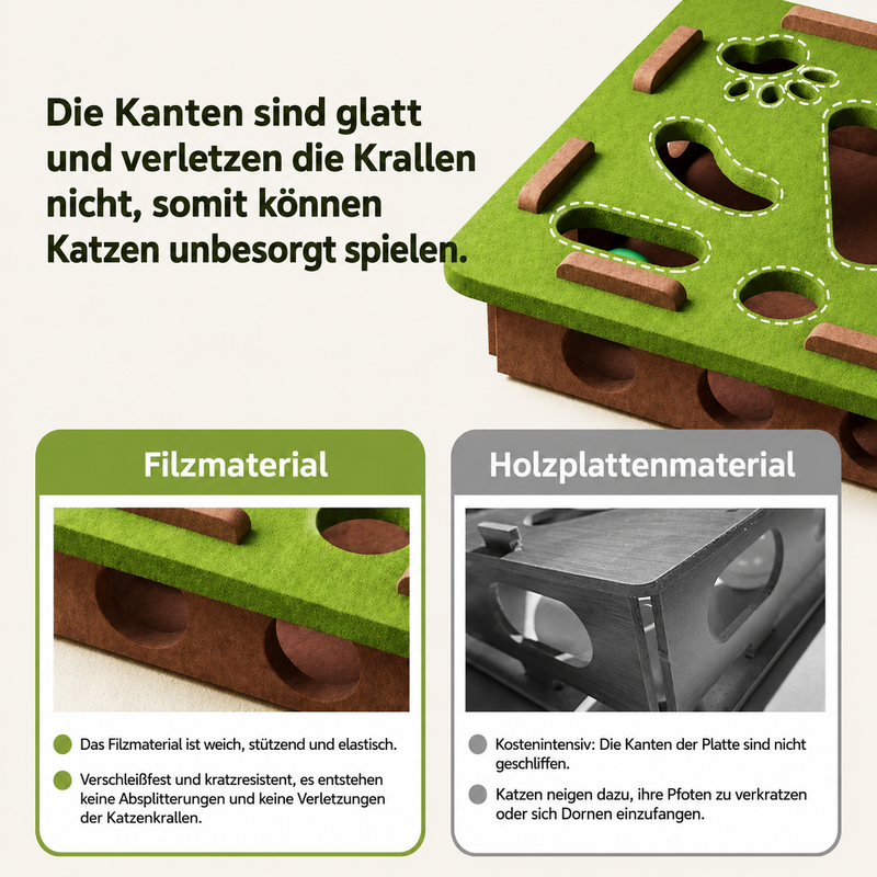 Interaktives Katzenspielzeug – Intelligenzspiel für Katzen mit Bällen und Verstecken