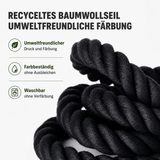 Hundeleine aus Baumwolle – Handgefertigte Führleine mit Lederdetails für kleine, mittelgroße und große Hunde