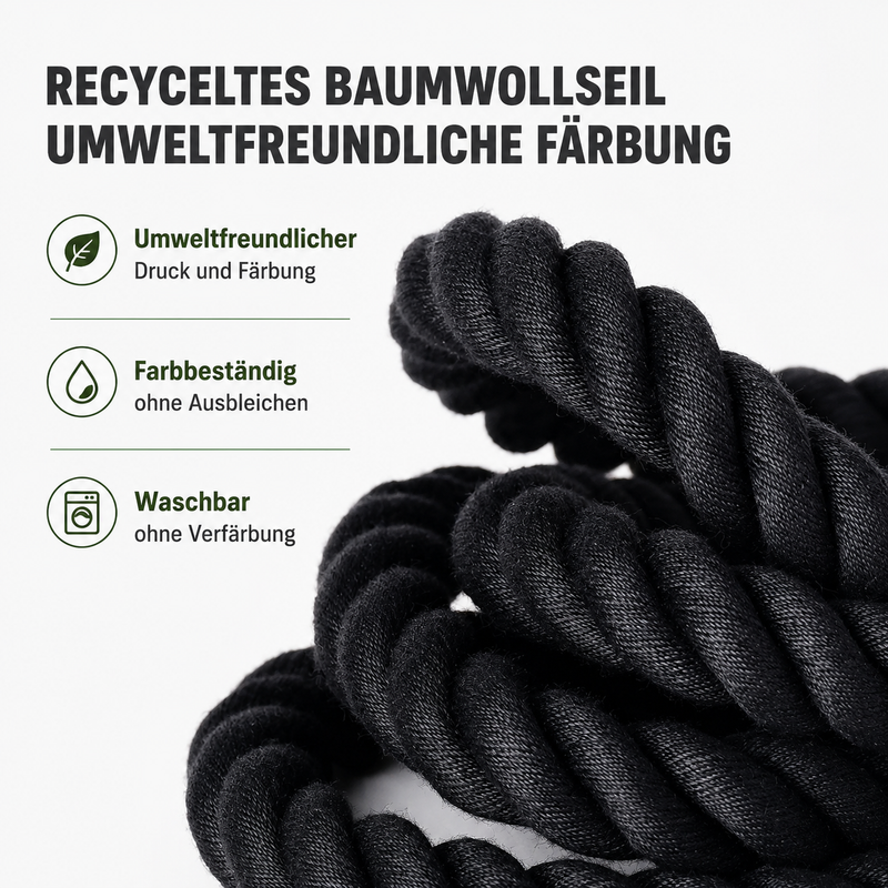 Hundeleine aus Baumwolle – Handgefertigte Führleine mit Lederdetails für kleine, mittelgroße und große Hunde