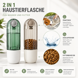 2-in-1 Trinkflasche für Hunde & Katzen – Tragbare Wasserflasche mit Futternapf für unterwegs, Reisen & Spaziergänge