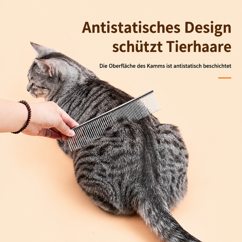 Edelstahl Fellkamm für Hunde & Katzen – Entfilzungskamm zur Fellpflege und Knotenentfernung