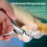 Krallenschere für Hunde & Katzen – Sicherheits-Nagelschneider aus Edelstahl mit Schutz vor zu kurzem Schneiden