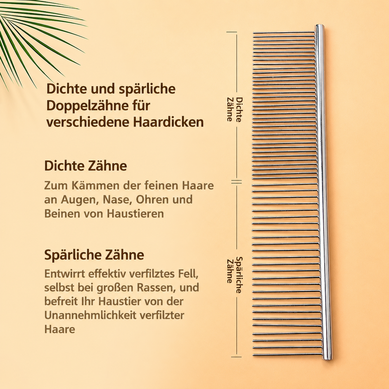 Edelstahl Fellkamm für Hunde & Katzen – Entfilzungskamm zur Fellpflege und Knotenentfernung