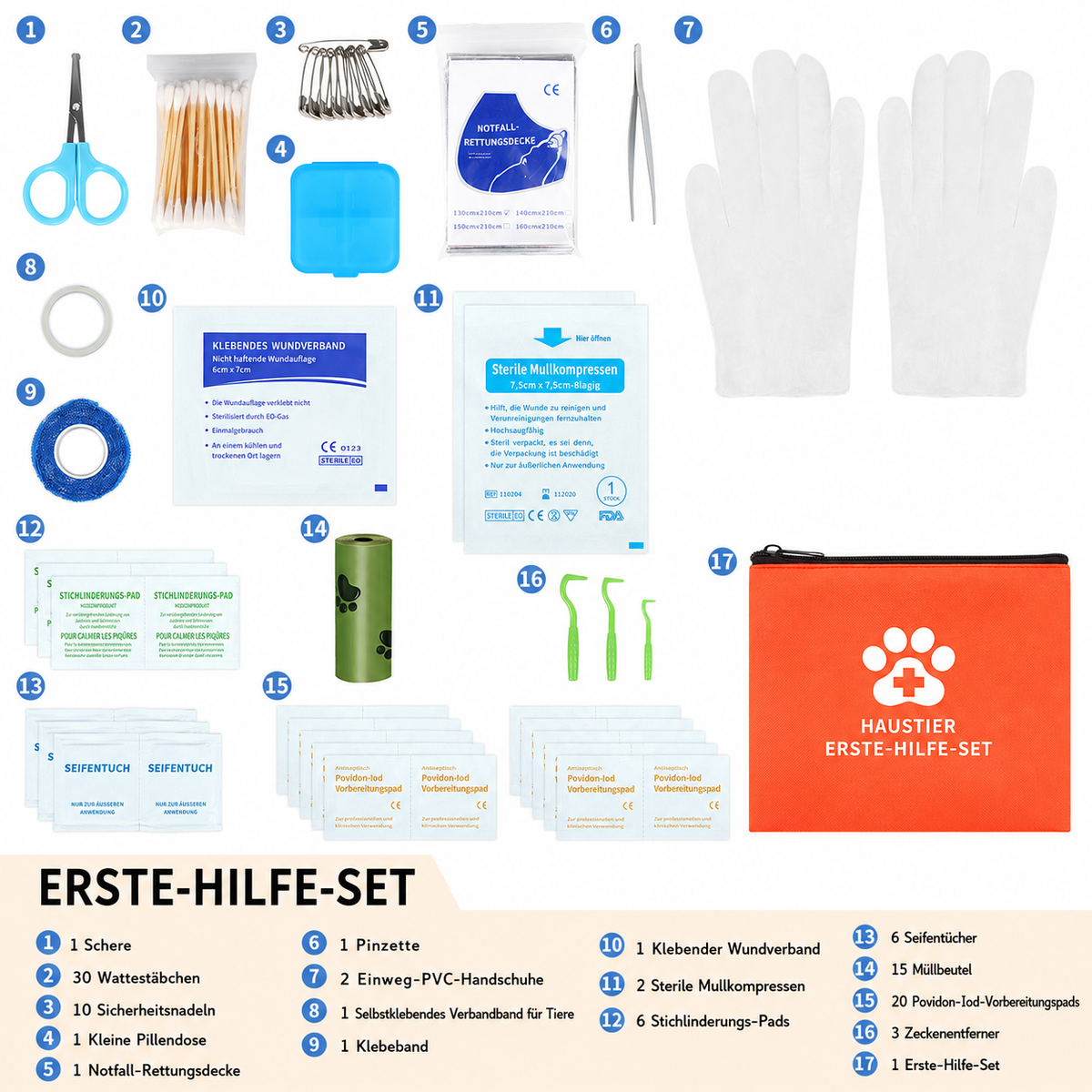Erste-Hilfe-Set für Hunde & Katzen