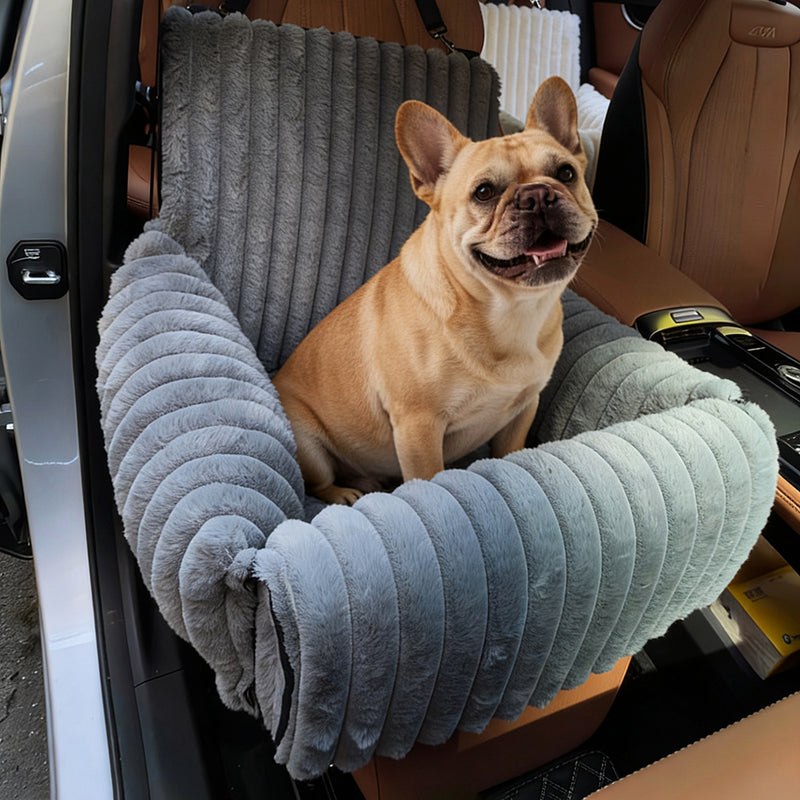 Auto Hundebett für Hunde & Katzen – Gepolstertes Hundebett für den Autositz mit erhöhtem Rand und Tragegriff