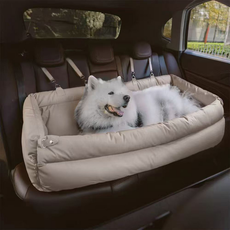 Autositz für Hunde – Waschbares Hundebett fürs Auto, Rücksitz Hundesitz mit herausnehmbarem Kissen für mittelgroße & große Hunde
