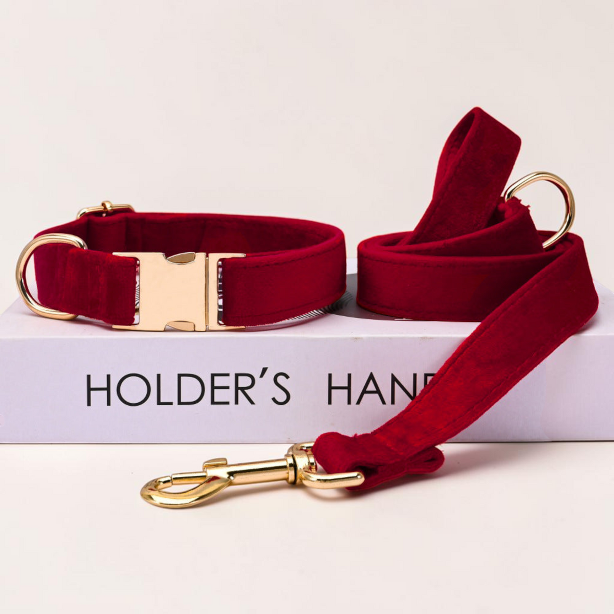 Samt-Halsband & Leinen-Set