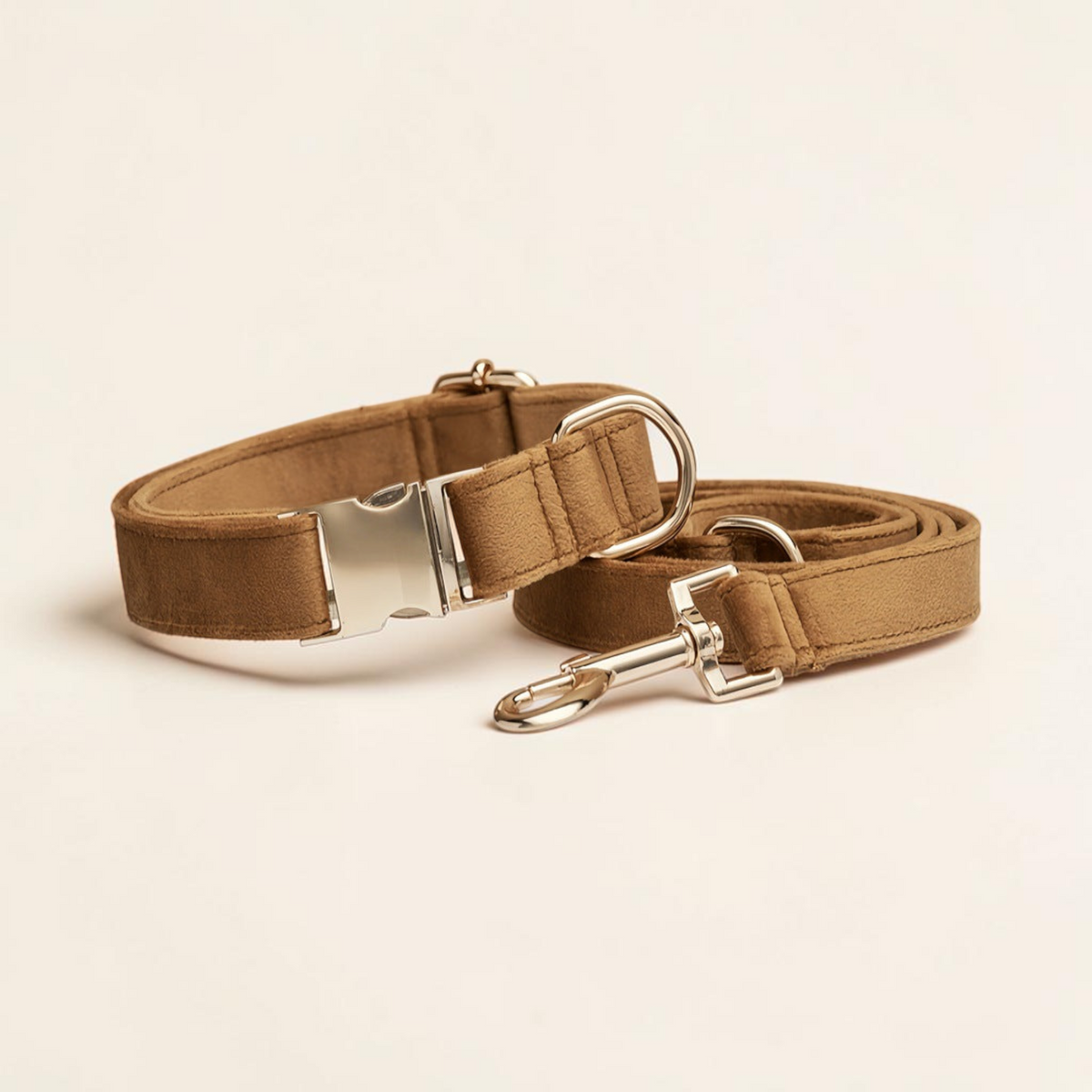 Samt-Halsband & Leinen-Set