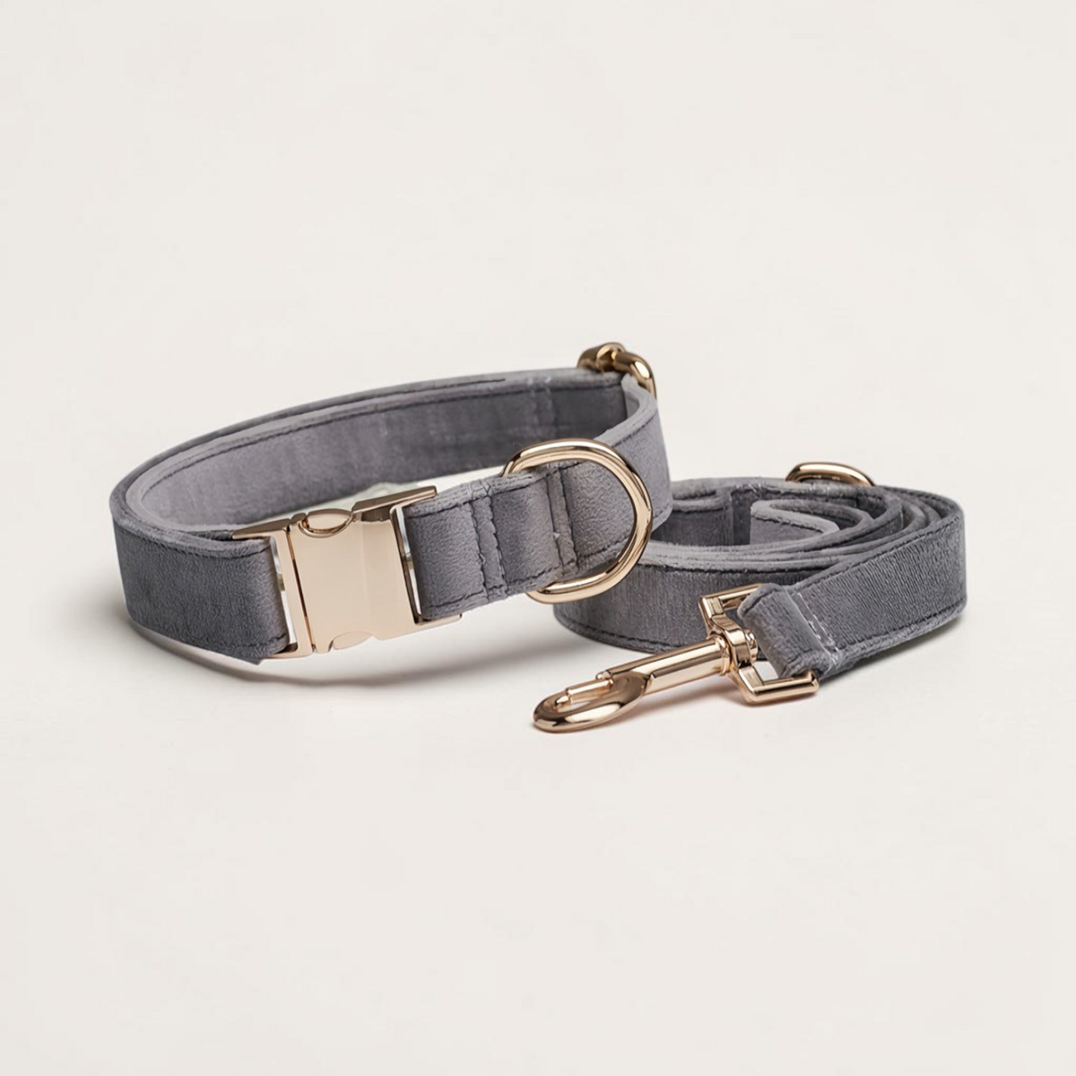 Samt-Halsband & Leinen-Set
