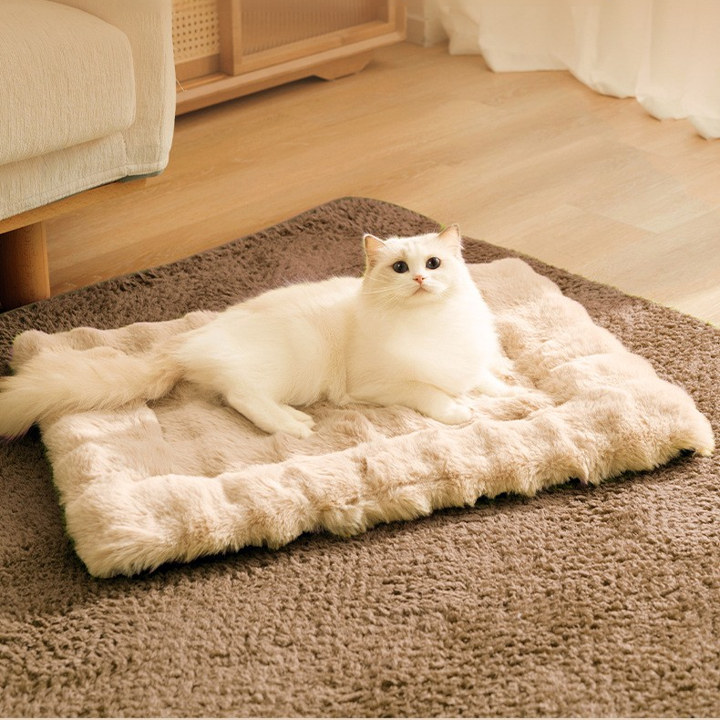 Warme Haustiermatte für Hunde & Katzen – Weiche Plüschmatte aus Bubble-Velvet für einen gemütlichen Schlafplatz